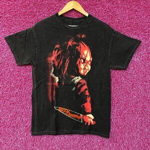 Bloody Disgusting Chucky A Maniac Every Kids Grows Up To Fear T-Shirt Medium